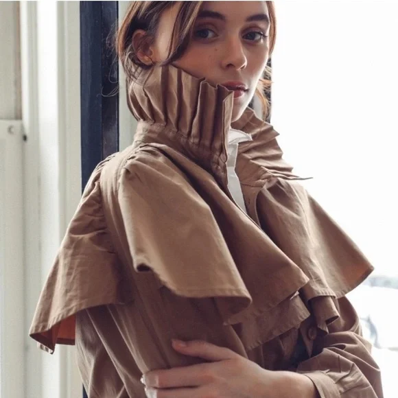 Elegant Tan Trench Coat - Picture 3 of 11